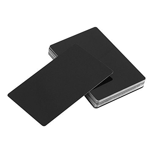 50Pcs/Set Mark Engraved Blank Aluminium Alloy Business Cards 5 Colors Optional (Black)