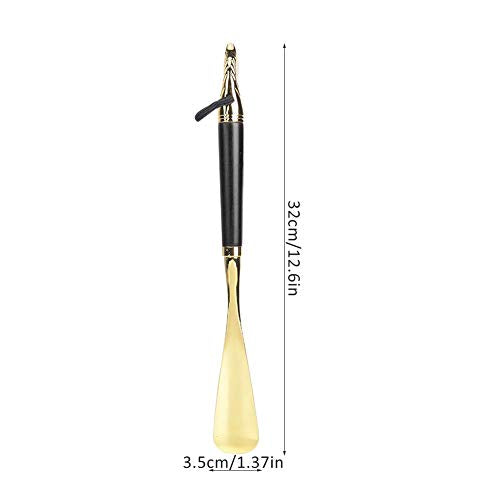 Shoe Horn Long Handle, Shoehorn 12.6 Beech Handle Metal Shoe Horn, Shoe Horn Pull Accessories Lifter, Shoe Spoon for Elders Seniors Men Women, Hangable Shoe Lifter