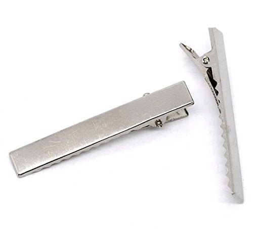 Brand 40PC Silver Tone Single Prong Alligator Hair Clips 57x9mm (2-1/8x3/8 Inch)