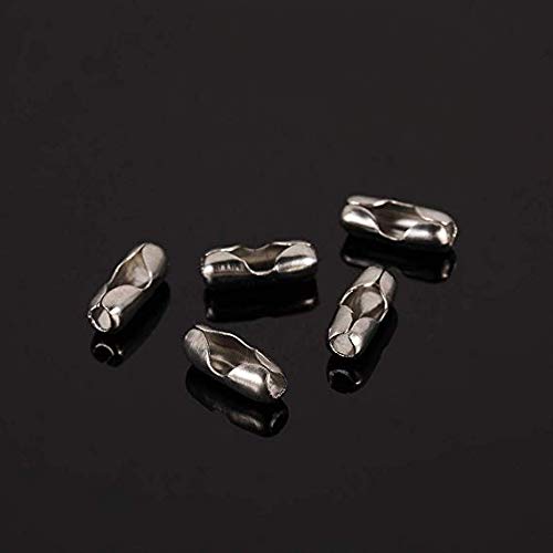 30 Feet Stainless Steel Ball Chains Necklace with 20pcs Connectors Clasps,Silver Bead Chain Sets (Chain Width 2mm+20pcs connectors)