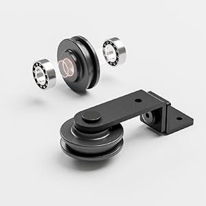 6.6FT Heavy Duty Sturdy Sliding Barn Door Hardware Kit for Single Door - Smoothly and Quietly -Easy to Install, Fit 39.6 Wide Door(J Shape Hanger)…