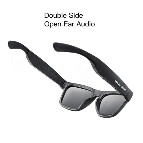 OhO Smart Glasses,Polarized Sunglasses with Bluetooth Speaker,Athletic/Outdoor UV Protection and Voice Control,Unisex (Grey Lens)