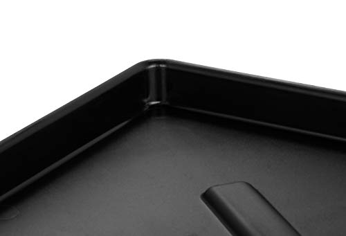 Camco Dishwasher Drain Pan - Protects Floors, Cabinets, Walls & Features Front Opening for Easy Leak Detection - Crafted of Heavy-Duty Polymer - Black, 23-5/8” x 20-1/2” (20602)