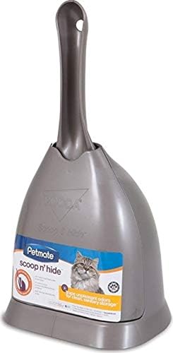 Scoop N&#39; Hide Cat Litter Scoop with Discreet Litter Scoop Holder, Brushed Nickel