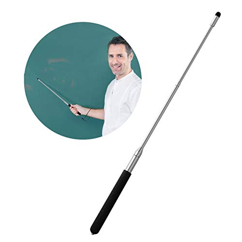 Teachers Pointer Stick, Telescopic Teaching Pointer, Retractable Classroom Whiteboard Pointer Extendable for Teachers, Guides, Coach with A Lanyard &amp; Felt Head, Extends to 39.4&#39;&#39;