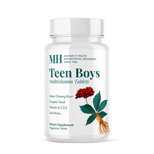 Health Naturopathic Programs Teen Boys - 60 Vegetarian Tablets - Daily Multivitamin Supplement - Kosher - 30 Servings