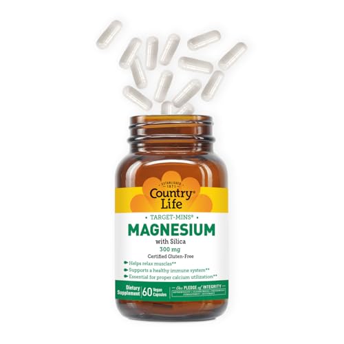 Target-Mins Magnesium with Silica 300mg, 60 Vegan Capsules, Certified Gluten Free, Certified Vegan
