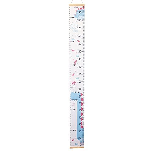 MinoMia Kids Growth Chart, Wood Frame Fabric Canvas Hei