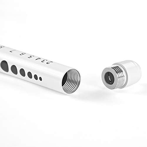 Pen Lights for Nurses, 2 Pack Reusable Medical Light with Pupil Gauge and Ruler, White Light LED Penlight for Student Doctors EMT (Black/White)