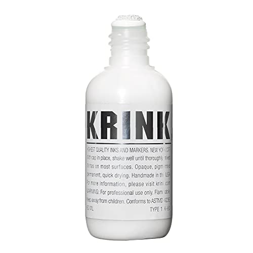 K-60 White Paint Marker - Vibrant and Opaque Fine Art Graffiti Markers for Canvas Metal Glass Paper and More - Alcohol-Based Permanent Graffiti Mop Paint Marker for Lasting Tags