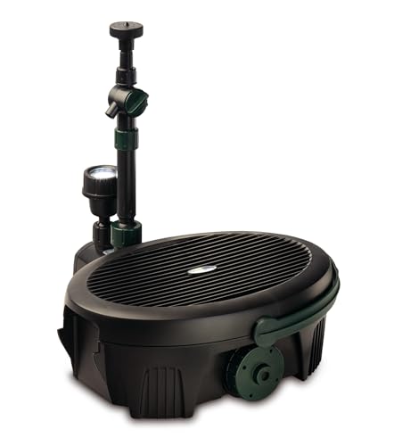 Pennington , Inpond 5 in 1 Pond & Water Pump, Filter, UV Clarifier, LED Spotlight and Fountain, All in One solution for a Clean, Clear, and Beautiful pond, for Ponds up to 300 Gallons
