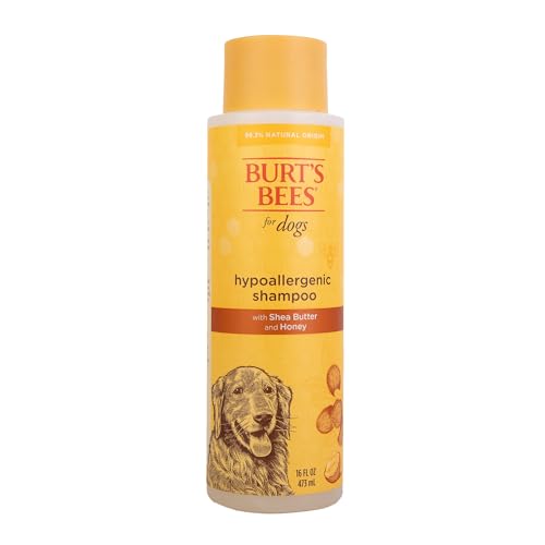 Burt&#39;s Bees for Pets Hypoallergenic Shampoo for Dogs with Shea Butter and Honey, 95% Natural Origin Formulas, Shampoo for Sensitive Dogs - Gentle Dog Shampoo, 16 oz