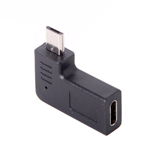 Cablecc USB-C Type-C Female to Micro USB 2.0 5Pin Male Data Adapter 90 Degree Left &amp; Right Angled Type (Left Angled)