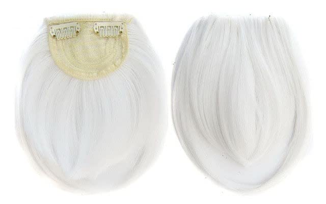 Art of Love False Bang Neat Full Fringe Hairpiece Clip in Hair Extensions Bangs (white)