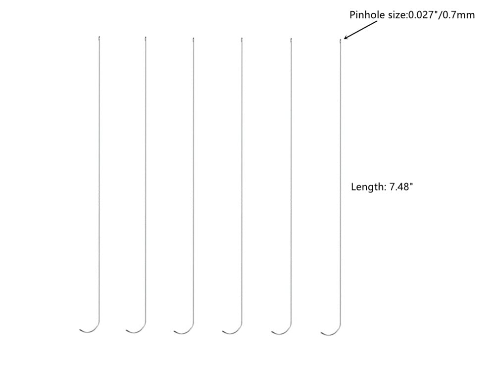 6 Pieces 7.48 Inches Curved Beading Needle Stainless Bead Spinner Needle String Bead Needle for Spin and String Bead (Silver-6pcs)