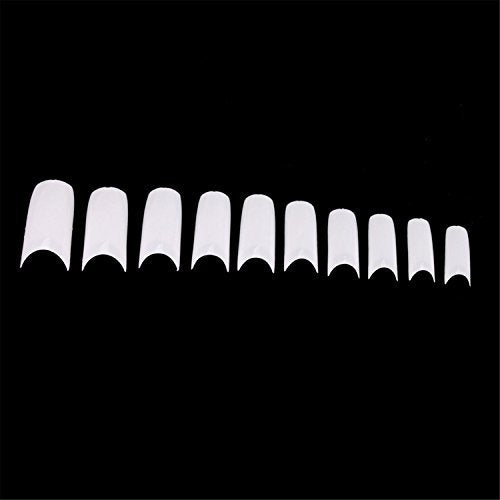 500pcs Lady White French Acrylic Style Artificial False Nails Half Tips