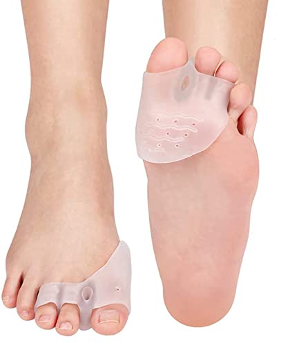 2 Pairs Gel Toe Separators Metatarsal Pads Kit, Toe Stretcher Bunion Spacer for Orthotic Overlapping Toes, Hammer Toes, Bunion Pain Relief for Barefoot, Wear in Socks or Shoes Reduce Foot Pressure