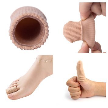 Makhry 4pcs Adjustable Cuttable Gel Toe and Finger Cap 