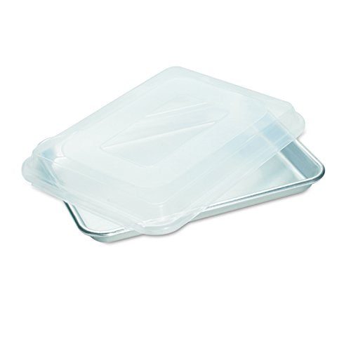 Natural Aluminum Commercial Baker&#39;s Quarter Sheet with Lid