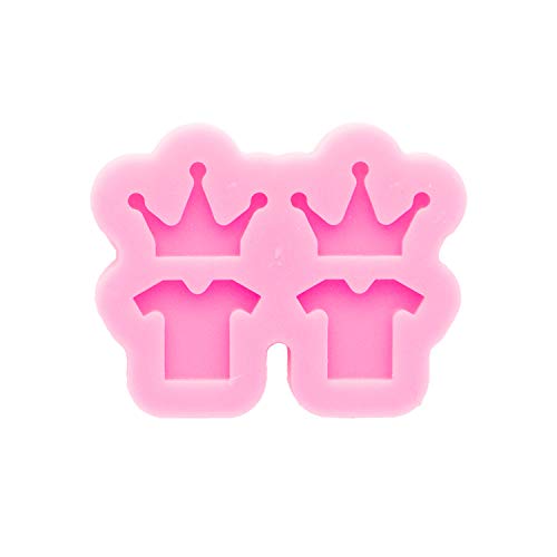 Super Glossy Mini Crown and T-Shirt Shape Earrings Silicone Mold Earring Resin Mold DIY Keychain Craft Epoxy Molds Jewelry Making Earring Resin Mould