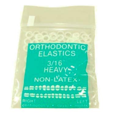 100 pack Orthodontic Elastic Bands 3/16 Inch diameter non latex - Great for Dreadlocks, Braids, Top knots