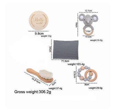 Newborn Baby Welcome Gift Set Boy Girl Unisex Gift Box Gray (Elephant)