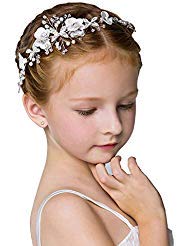 Cute Princess White Flower Headband Pearl Hair Accessories For Girl And Women Bridal Wedding Tiaras For Flower Girl And Bridal