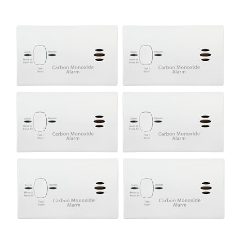 Kidde Carbon Monoxide Detector, Battery Powered CO Alarm with LEDs, Test-Reset Button, Low Battery Indicator, Portable, 6 Pack