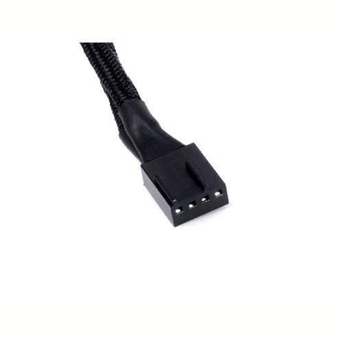 All Black Sleeved PWM Fan Splitter Cable 1 to 2 Converter, 2 Pack
