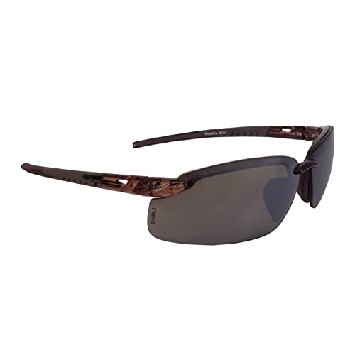 CROSSFIRE29117 Crossfire Brown Safety Glasses, Scratch-Resistant, Frameless