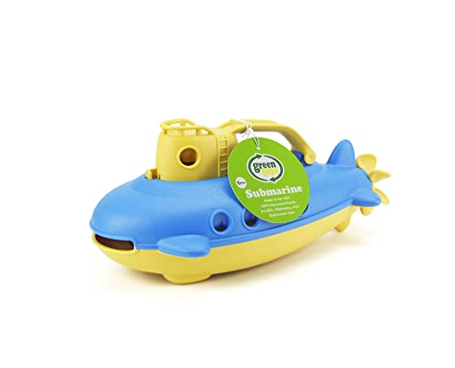 Submarine in Yellow &amp; blue - BPA Free, Phthalate Free, Bath Toy with Spinning Rear Propeller. Safe Toys for Toddlers, Babies