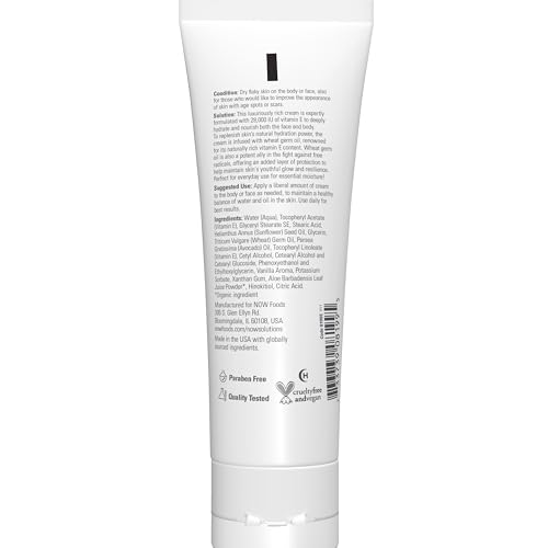 NOW Foods Solutions, Vitamin E Cream 28,000 IU, Intense