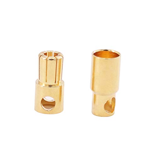 6pairs 6.0mm Gold Plated Male and Female Bullet Banana Connectors Plugs for DIY RC Battery ESC Motor(C117-6)