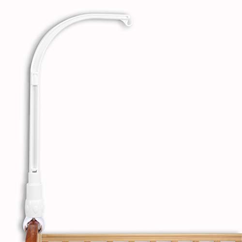 23 INCHES Crib Mobile arm White, Adjusting The Claw Width of Mobile Hanger ,Mobile arm for Crib,DIY Toy Decoration Baby Mobile ,Nursery Mobile arm