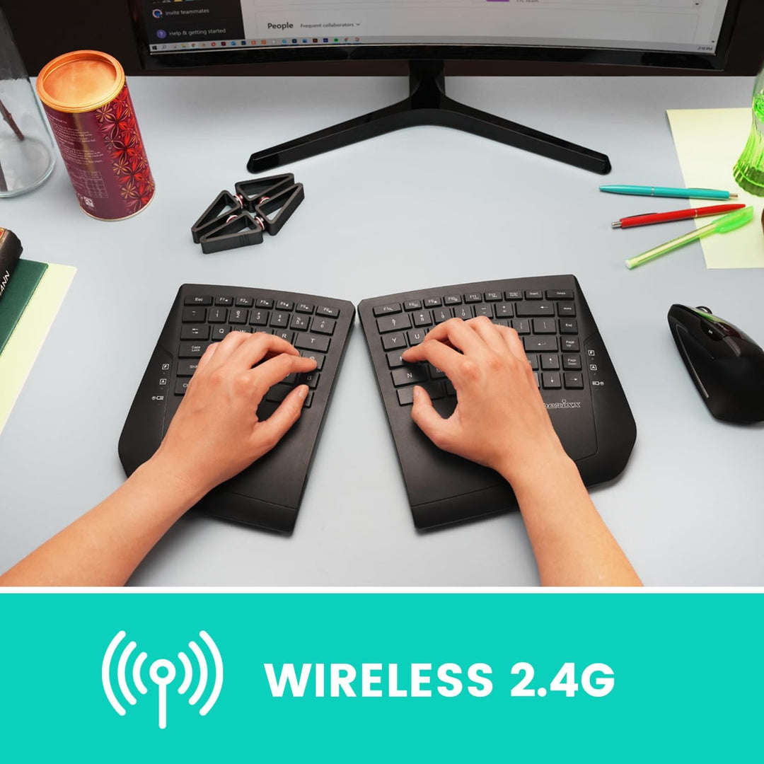 Perixx PERIBOARD-624B US, Wireless Ergonomic Split Keyb