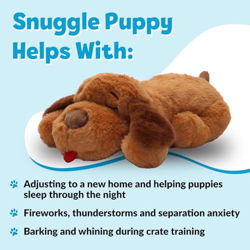 Original Snuggle Puppy Toys - Heartbeat Puppy for Dogs - Dog Plush for Anxiety Relief, Calming Aid, and Comfort Toy for Behavioral Training in Biscuit