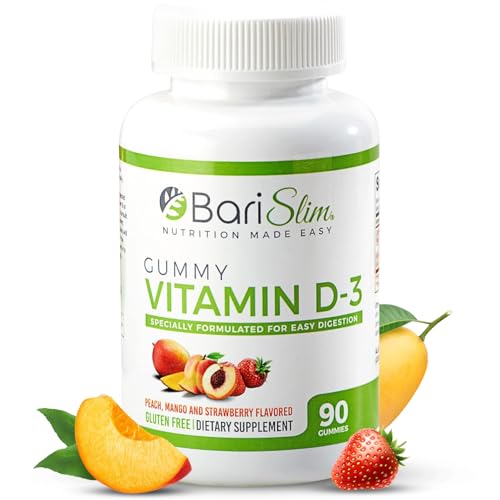 Bariatric Vitamin D-3 Gummies - Specially Formulated Gummy Vitamin for Patients After Weight Loss Surgery - Easy to Digest and Great Tasting Fruit Flavors | 90 Fruit Chews