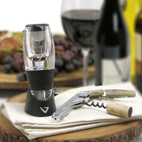 Red Wine Aerator Includes Base Enhanced Flavors with Smoother Finish, Black