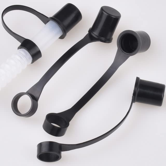 10- Black Caps Drinking Straw CAPS for 3/8 Diameter Str