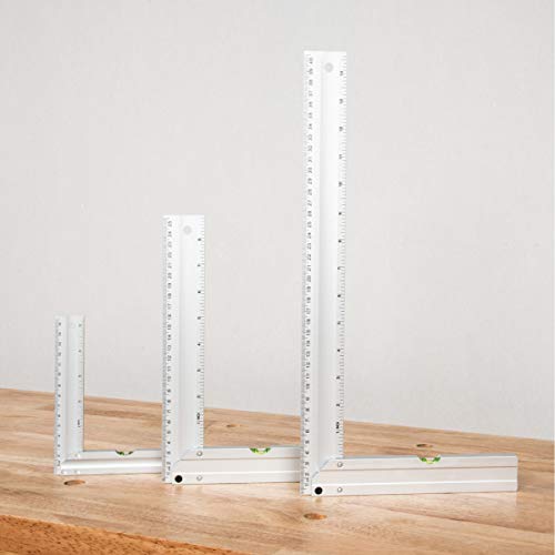 L Square 3pc, Try Square, 90 Degree Measuring Tools w/Bubble Levels, Machinist Square for Router Fence, Table Saw Blade, Woodworking, Carpentry Work, Frame Work (80005)