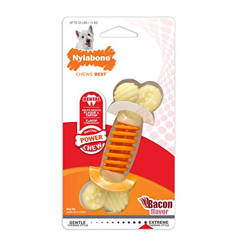 PRO Action Power Chew Durable Dental Chew Toy for Dogs, Bacon Flavor, Small/Regular (1 Count)