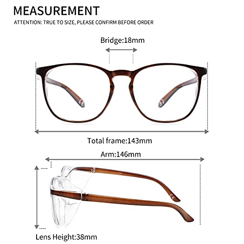Safety Glasses Anti Fog Goggles Protective Eyewear Blue Light Blocking Anti Dust UV Protection Glasses For Men Women (Brown)