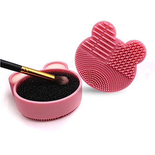 2-Pack Color Removal Sponge, 2 in 1 Dry Makeup Brush Quick Cleaner Sponge - Brush Cleaning Pad Mat - Portable for Travel