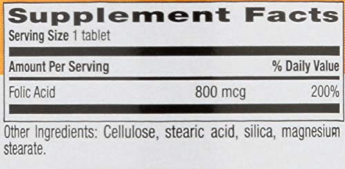 - Folic Acid 800 mcg - 250 Tablets