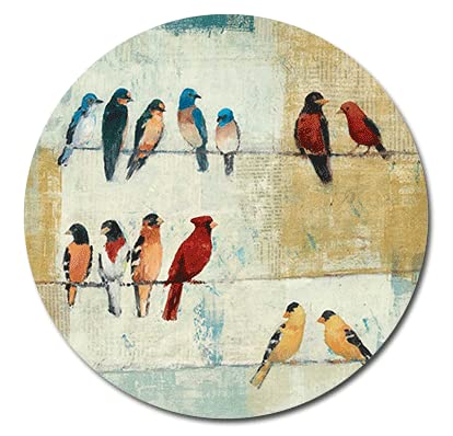 Artistic Bird Flock Round Coaster Set of Drink- Made of