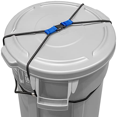 ENCASED (2 Pack Trash Can Lock, Bungee Cord Heavy Duty 