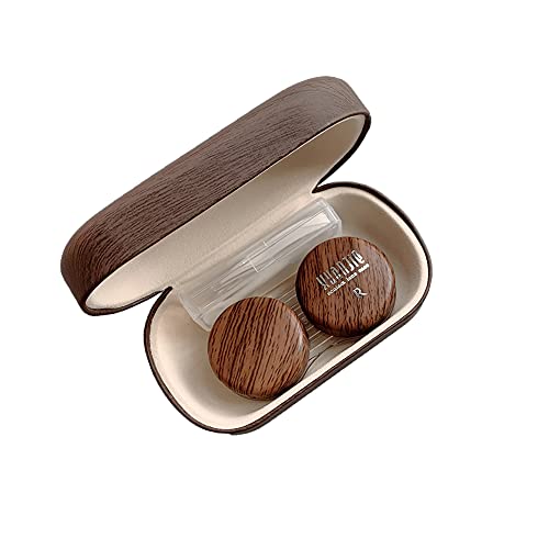 Caruncoo CARUNCOO Wood Grain Contact Lens Case Compact 