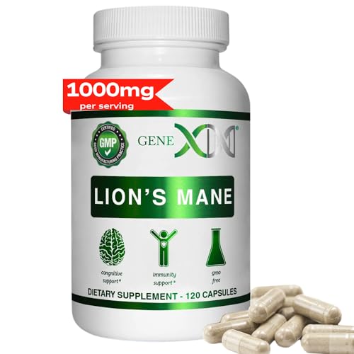 Lions Mane Supplement with 100% Lions Mane Extract - Nootropics Brain Support Supplement 1000mg/serving - (120 Capsules)