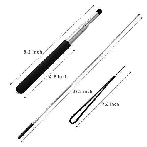 Teachers Pointer Stick, Telescopic Teaching Pointer, Retractable Classroom Whiteboard Pointer Extendable for Teachers, Guides, Coach with A Lanyard &amp; Felt Head, Extends to 39.4&#39;&#39;