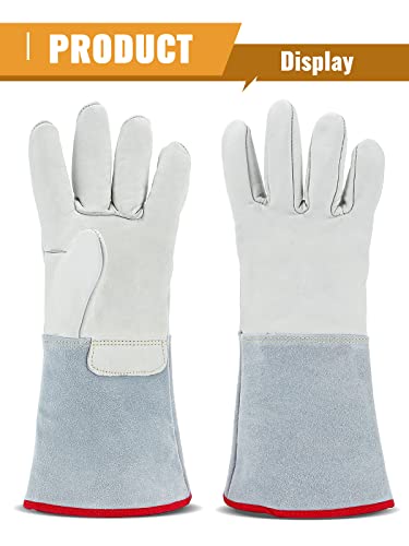Cryogenic Gloves 14.2/36cm Long Mid-arm LN2 Protective Gloves for Liquid Nitrogen/Dry Ice/Cold Storage